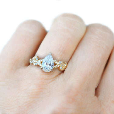 14ky gold ring, featuring a 1.47ct natural cognac diamond | on model