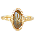 14ky gold ring, featuring a 1.47ct natural cognac diamond 