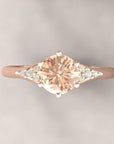 CAD Model of Peach Morganite Engagement Ring with Diamond Accents