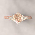 CAD Model of Peach Morganite Engagement Ring with Diamond Accents