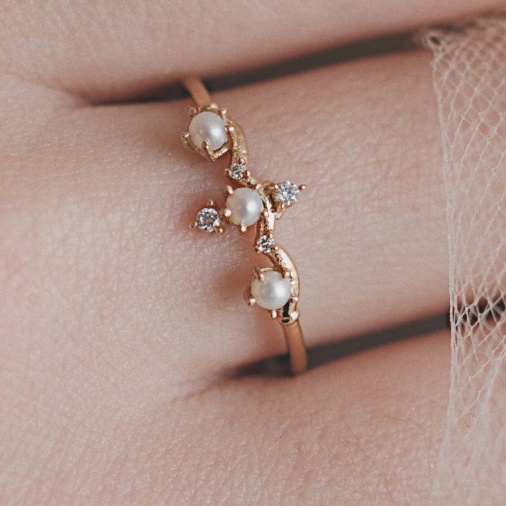 Pearl Winter Waltz Ring| Magpie Jewellery