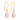 14k Yellow gold Oval Earrings with a Pink Sapphire hung at the bottom