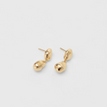14k Gold plated Brass Bean shaped dangle statement earring with gold vermeil ear posts