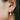 Sterling Silver Bean shaped dangle statement earring with sterling silver ear posts | on model