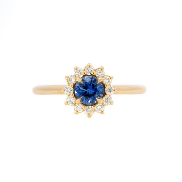 Blue Sapphire Rosetta Engagement Ring