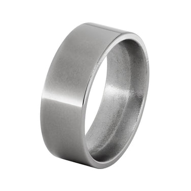 Titanium Flat Band with Polished Finish