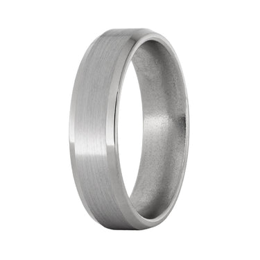 Titanium Beveled Edge Band with Satin Finish
