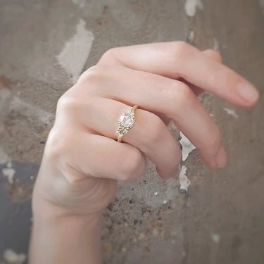 Wood Nymph Daphne Ring w/ 0.83ct Rose Cut Diamond