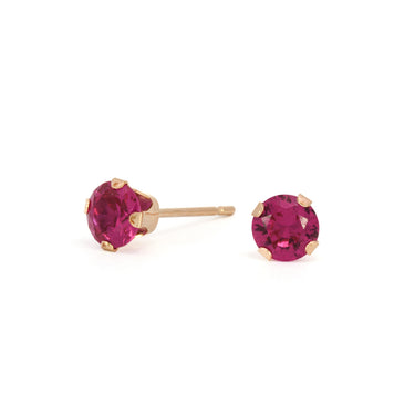 14k Claw-Set Ruby Studs