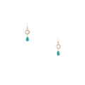 The Sidra Earrings feature hand-cut gemstones, recycled vintage brass textured rings, and 14K gold-fill earwires.