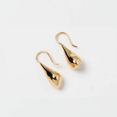 14k Gold Plated brass drop earrings with 14k yellow gold posts 