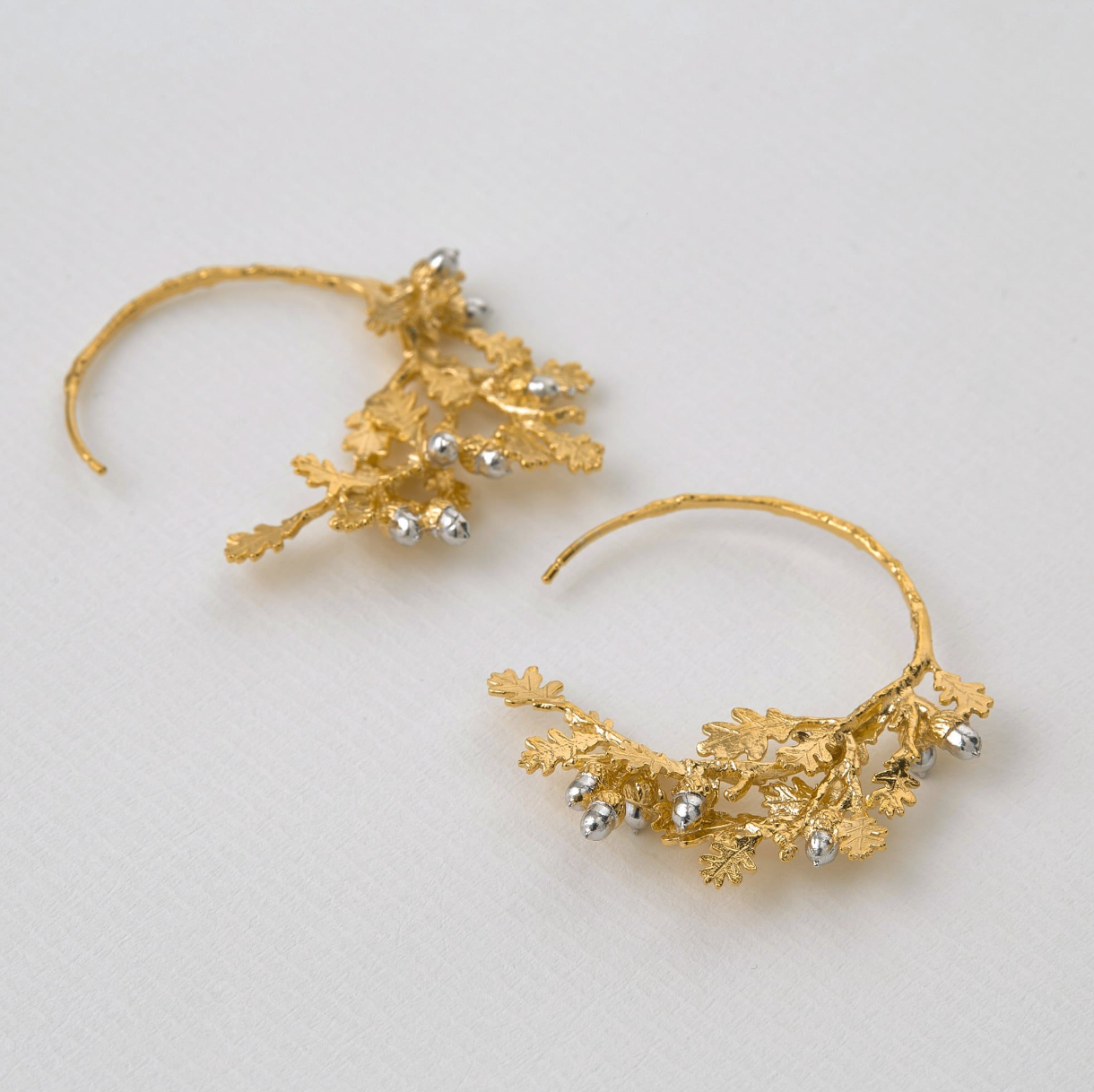 Oak Leaf & Acorn Hoop Earrings | Magpie Jewellery