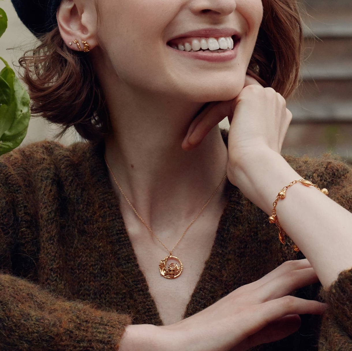 Allotment Loop Necklace With Playful Mouse | Magpie Jewellery