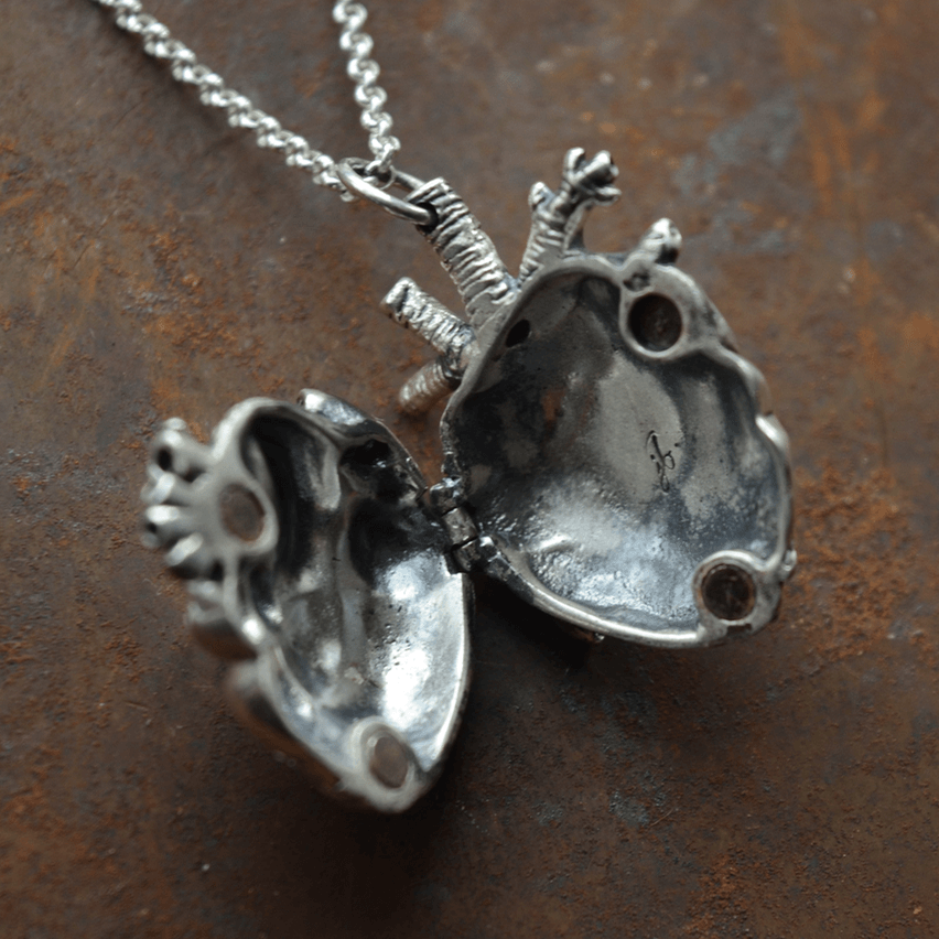 Mini Anatomical Heart Locket | Magpie Jewellery