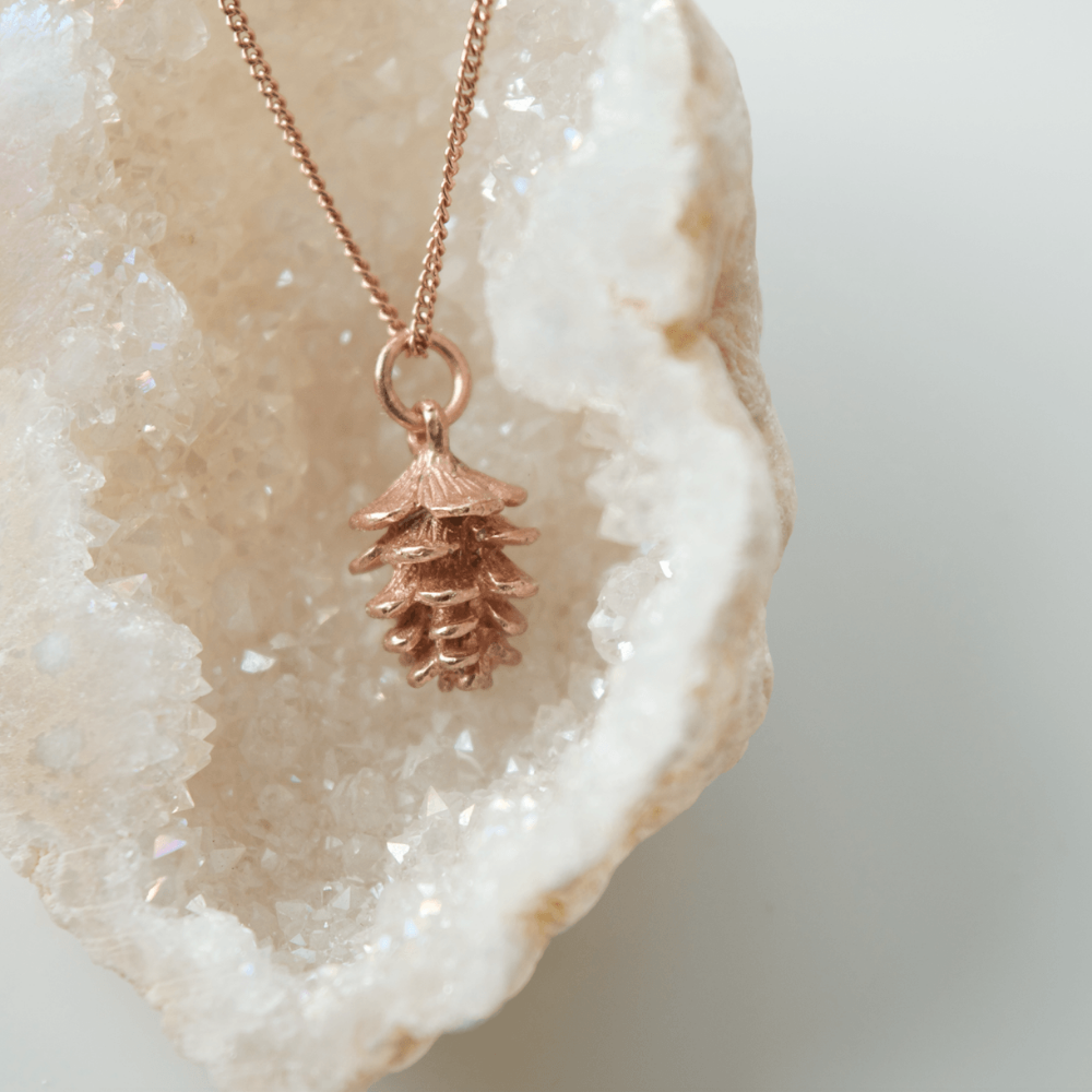 Tiny Pinecone Charm Necklace | Magpie Jewellery