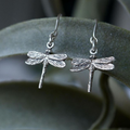 Tiny Dragonfly Drop Earrings | Magpie Jewellery