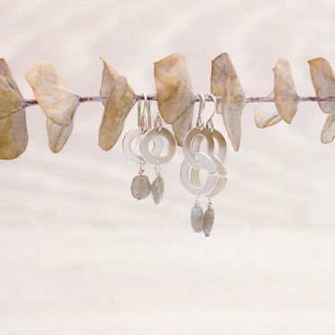 Labradorite & Oval Drop Earrings