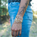 Medium Silver Stretchy Beaded Bracelet | Magpie Jewellery