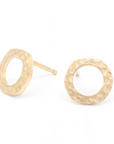 Open Hammered Circle Stud Earring