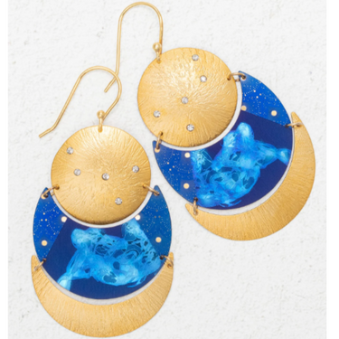 'Juno' Midnight Blue Drop Earrings