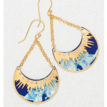 'Selena' Midnight Blue Drop Earrings