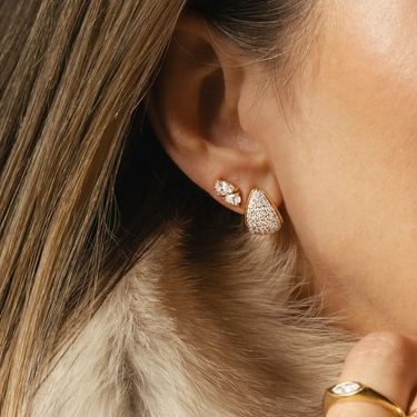 CZ Pavé Claw Earrings