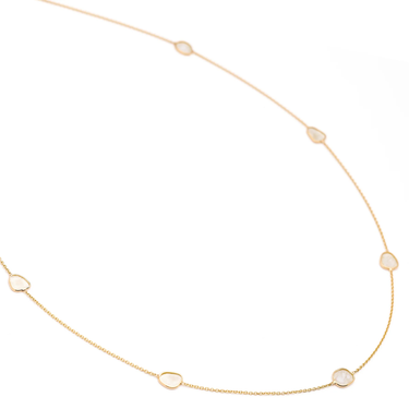 18k yellow gold 7 diamond slice necklace