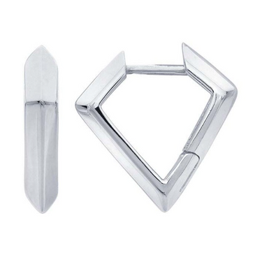 Diamond-Shaped Huggie Hoop Earrings