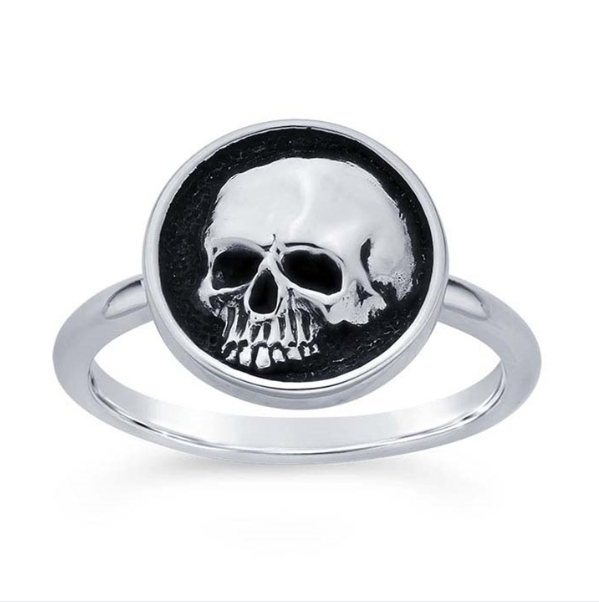 Sterling Silver Shadow Box Skull Ring