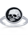 Sterling Silver Shadow Box Skull Ring