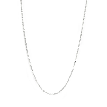 Rhodium Plated Sterling Silver Diamond Cut Chain