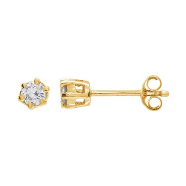 14K Yellow Gold Lab-Grown Diamond Stud Earrings