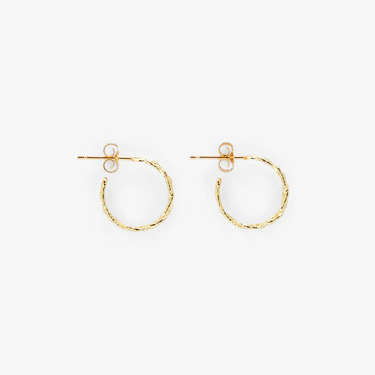 18k Yellow Gold Small Braided Hoop Earrings