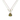 Plated Sterling Silver Necklace predominantly featuring a texttile design primarily black and yellow, with a tiger above it. Connected to it is  2  thin chains with small white gems hanging and a small green gemstone in the middle of the chains 
