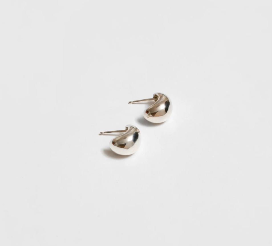  Sterling silver dome hoops with Sterling silver posts 