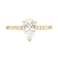 14k Yellow Gold Solitaire Ring with Pear Diamond