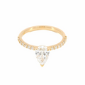 14k Yellow Gold Solitaire Ring with Pear Diamond