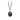 Black sterling silver necklace with a 14k gold talisman depicting a tall sunflower