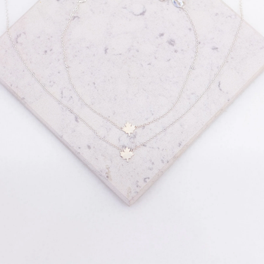 Sterling Silver Necklace with a tiny maple leaf pendant