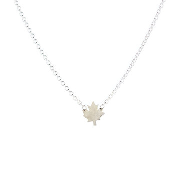 Sterling Silver Necklace with a tiny maple leaf pendant