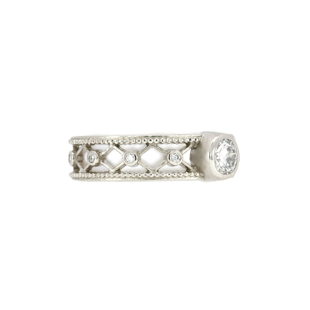 Diamond Trellis Studded Ring - Magpie Jewellery