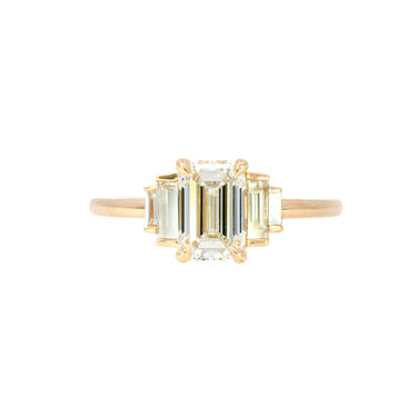 Emerald Cut Triplet Lab Diamond Ring