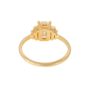 Emerald Cut Triplet Lab Diamond Ring