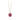 14k Yellow gold talisman necklace with a bright red background depicting 2 mirrored daises touching at their stems
