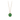 14k Yellow gold talisman necklace with a bright green background depicting 2 mirrored daises touching at their stems