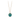14k Yellow gold talisman necklace with a bright Blue background depicting 2 mirrored daises touching at their stems