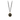 Black Sterling Silver necklace with a 14k yellow gold talisman depicting two daisies mirroring eachother at the stem