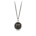 sterling silver necklace including a talisman depicting 2 Daisies connected at their stems