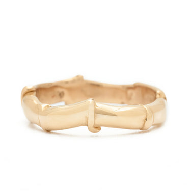 Medium Connector Ring - 14k Fairmined Yellow Gold Band with organic and fluid texture