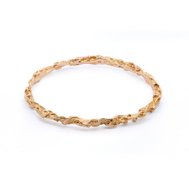 Magpie Vintage- Thick Abstract 14k Bangle